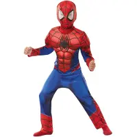 Marvel - Spiderman Kostuum - Spider-Man Deluxe Spinneman Kind Kostuum - Blauw, Rood - Maat 104 - Carnavalskleding - Verkleedkleding