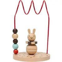 Oyoy Telraam - Circus Rabbit - Hout - Nature/Cherry Red - - OneSize - Activiteitenspeelgoed