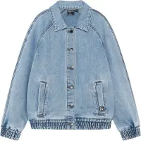 Indian blue jeans Meisjes Jassen Denim Trenchcoat - Lichtblauw - Maat 164
