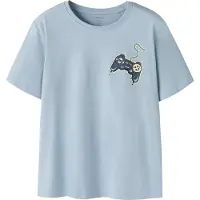 Name it KIDS T-shirt lichtblauw Jongens Katoen Ronde hals Printopdruk - maat 116