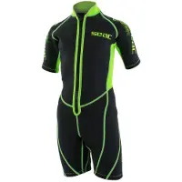 Seac Neoprenanzug - Look Shorty Kid 2, 5 mm - Schwarz/Limette - - 13 Jahre (158) - Neoprenanzüge