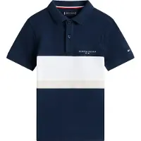 Tommy Hilfiger Boys Mini Embroidered Polo Dark Night Navy Colourblock Size: 6 | Shirts Outlet | Unisex | Beige
