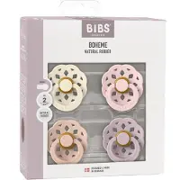 BIBS Böhmen Schnuller - Gr. 1 - 4er-Pack - Rund - Ivory/Blush/Bl - - 0-6 mt - Schnuller
