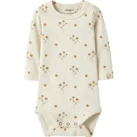 Lil´ Atelier Rompertje/body ombergrijs / wit