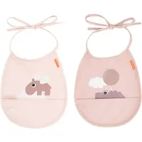 Done by Deer Happy Clouds Tiny slabbetje 2-pack Powder