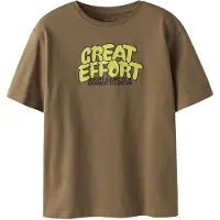 Name it KIDS T-shirt bruin Jongens Katoen Ronde hals Printopdruk - maat 116