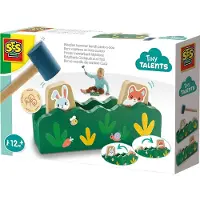 SES Creative Tiny Talents Houten Hamerbank Kiekeboe met Hamer - Vanaf 1 Jaar - Baby Speelgoed - Motorische Ontwikkeling - Schoencadeautjes Sinterklaas
