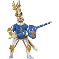Papo Figurine Ridder Blauw lelie - - DE MIDDELEEUWEN - Lans, schild en zwaard - Voor Kinderen