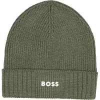 BOSS Muts olijfgroen / wit