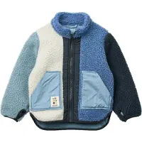 Liewood Fleece jas 'Noam Pile' navy / royal blue/koningsblauw / cyaan blauw / wit