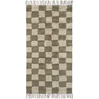 Ferm Living Vloerkleed Mara Elm Green / Warm Sand (150 x 80 cm)