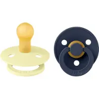 BIBS Colour Fopspenen - Maat 1 - 2-pack - Rond - Luna/Deep Space - - 0-6 mnd - Fopspenen