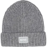 BOSS Kinderbeanie met rubberen logopatch