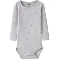 Name it Body l/ä - Lochmuster - NbfBerries - Lilac Marble - - 68 - Body L/Ä