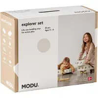Modu Explorer Set - 20 Teile - 55x40x20 cm - Sand Grey/Honey Yel - - One Size - Motorik Tiere