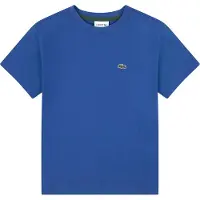 Lacoste Kids T-shirt blauw Jongens Katoen Ronde hals Effen - maat 140