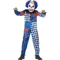 Smiffys Kostüm - Deluxe Unheimlicher Clown - Blue - - 10-12 Jahre (140-152) - Kostüme