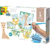 SES Creative Sophie la Girafe Kleuren met Water - 4 Kaarten - Vanaf 1 Jaar - Baby Speelgoed - Knoeivrij - Schoencadeautjes Sinterklaas