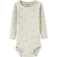 Name it BABY romper met bloemenprint ecru Meisjes Stretchkatoen Ronde hals - maat 68