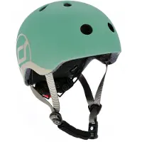 Scoot & Ride Helmet – Kinderhelm – XS 45-51 cm – LED achterlicht – magnetische sluiting – verstelbaar – Forest