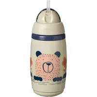 Tommee tippee Superstar rietjesbeker - Met Zachte Tuit - met Intellivalve - BACSHIELD antibacteriële technologie - Vanaf 6 maanden -266ml - Grijs