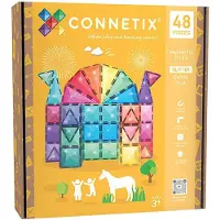 Connetix Magneetset - 48 Onderdelen - Glitter Kasteelpakket - - OneSize - Magnetisch speelgoed
