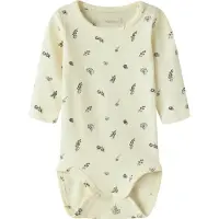 Name it BABY gebloemde romper ecru Meisjes Katoen Ronde hals Bloemen - maat 56