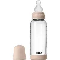 BIBS Glass Baby Bottle Round Siliconen Medium Flow - 240ml
