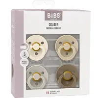 BIBS Fopspeen Colour Ivory/Sand/Vanilla/Dark-Oak 6-18 Mnd 4 St
