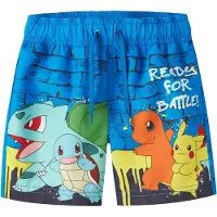 Name it Zwemshorts 'Pokémon' blauw / opaal / geel / oranje
