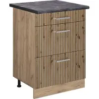 Vicco R-Line Keukenonderkast – 60 cm met laden, WB Antraciet Artisanaal eiken