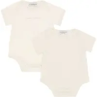 Emporio Armani Bodys k/ä - 2er-Pack - Weiß/Beige m. Logo - - 9 mt - Body K/Ä