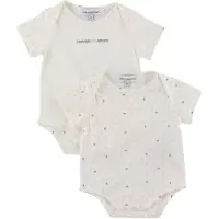 Emporio Armani Rompers s/s - 2-pack - Aquilebianche - - 9 mnd - Rompers Korte Mouw