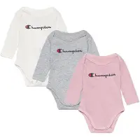 Champion Romper l/s - 3-pack - Dusty Rose/Grijs Melange/Wit - - 62/68 - Rompers Lange Mouw