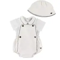 Emporio Armani Set - Romper/Tuinbroek/Bolleaht - Wit - - 6 mnd - Rompers Korte Mouw