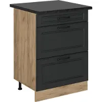 Vicco R-Line Keukenonderkast – 60 cm met laden, WB Antraciet Antraciet landhuis