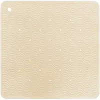 Hevea Badematte - Naturgummi - 52x52 cm - Wave Square - Sand - - One Size - Badematte