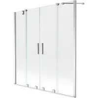 Mexen Velar Duo badwand 2-delig schuifbaar 140 x 150 , transparant, chroom - 896-140-000-02-01