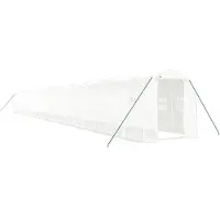 vidaXL Tuinkas met stalen frame 44 m² 22x2x2 m wit