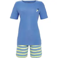 Ringella Katoen gestreepte shortama blauw | Maat 38