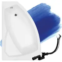 Badland RIMA hoekbad 130 x 85 cm links wit