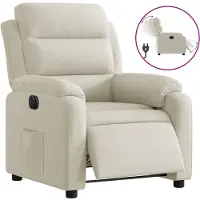 vidaXL Fauteuil verstelbaar elektrisch stof crèmekleurig