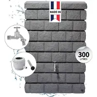 Graf ROCKY Junior wandtank complete-set 300 L dark granite incl. chroom aftapkraan en regenpijp aansluiting
