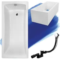 Badland OPTIMA ligbad 150 x 70 cm wit met baddrager