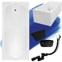 Besco BONA ligbad 140 x 70 cm wit met baddrager met hoofdsteun