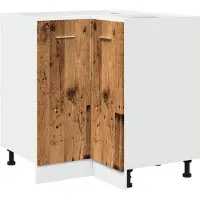 vidaXL Keukenkastje Lyon 75,5x75,5x81,5 cm bewerkt hout oud houtkleurig