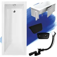 Besco MODERN ligbad 160 x 70 cm wit met styropor ombouw met hoofdsteun