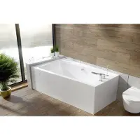 Besco INFINITY hoekbad 170 x 110 cm links wit met acrylpaneel