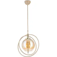 HowHomely | Hanglamp - Nostra - 35 cm - Beige met gouden accenten - Modern design - Loft-stijl