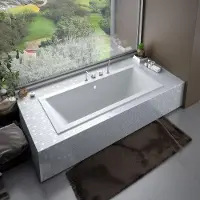 Besco QUADRO SLIM ligbad 155 x 70 cm wit met styropor ombouw